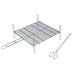 Parrilla doble reforzaa 40x45 cm y pinza regalo Ref. 4459