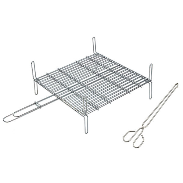 Parrilla doble reforzaa 40x45 cm y pinza regalo Ref. 4459