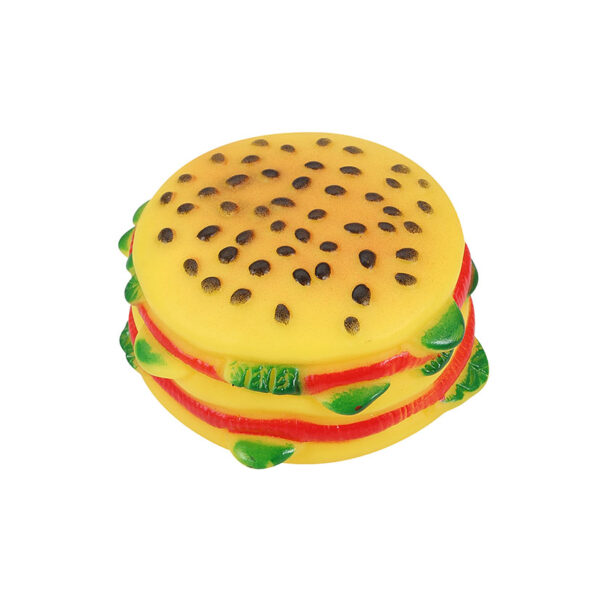Juguete perro hamburgues vinilo 9x5 cm