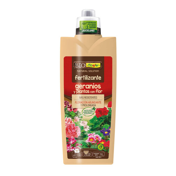Bioflower fertilizante geranios y plantas flor 1 l
