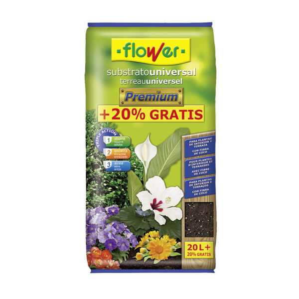 Sustrato universal premium25l .Mix de turbas,fibra de coco.perlita y a