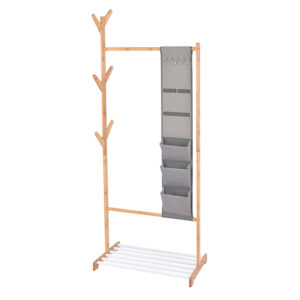 Colgador bambú con repisa. 65x38x167 cm.