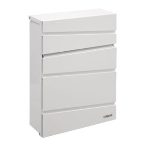 Buzon Arregui Flysch. Acero. Color blanco. 365 al. x 275 an. x 105 fd