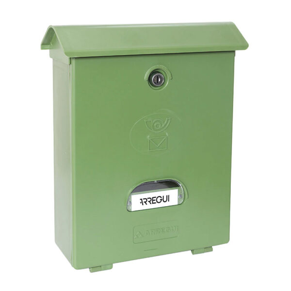 Buzon classico de plastico Arregui. Color verde.