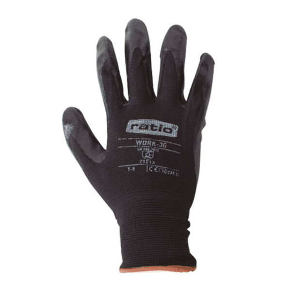 Guante nylon c/recubr.nitrilo negr. T/8