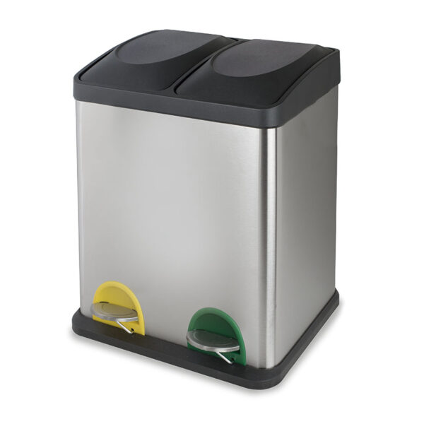 Cubo pedal ecológico doble cromado