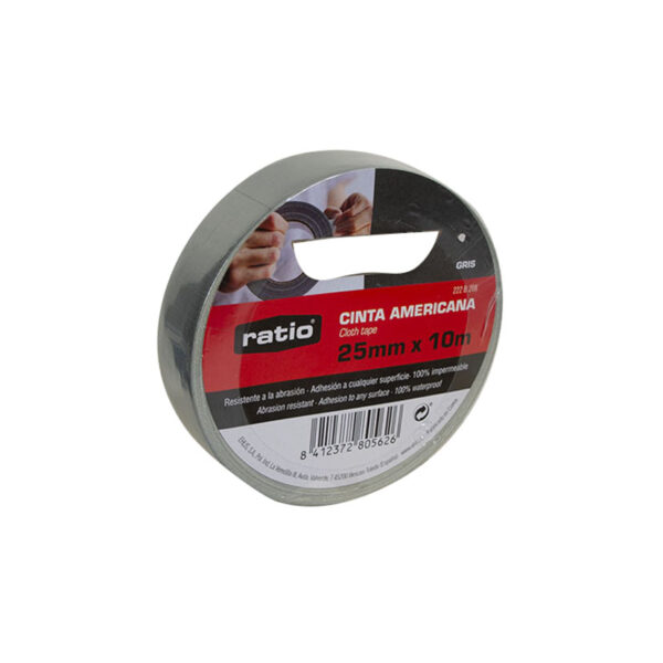 Cinta america 25 mm 10 mt gris Ratio