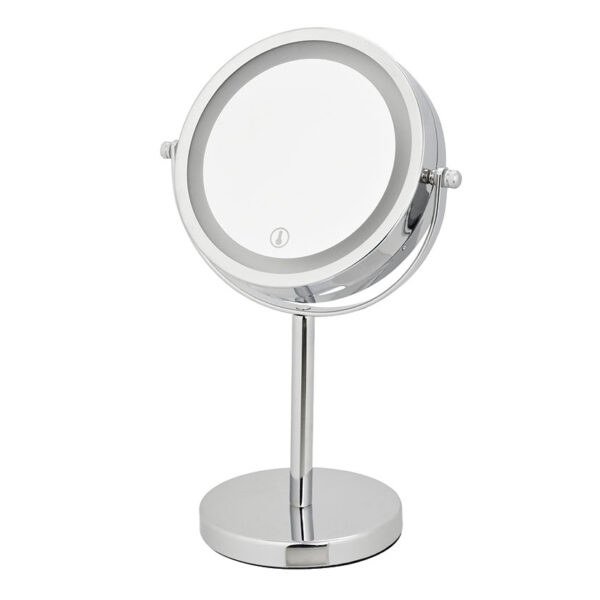 Espejo aumento cromado led sobremesa 16 cm.
