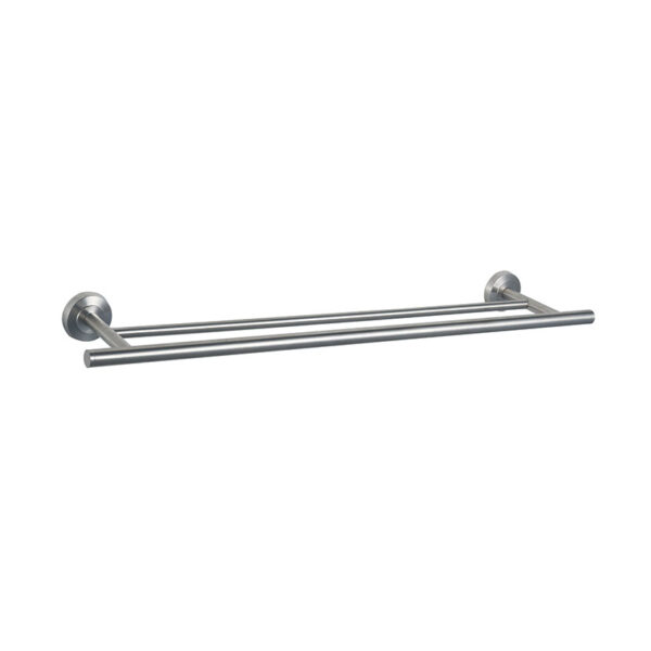 Toallero doble acero inoxidable satinado HABITEX 70,3x13,3xh.5,8 cm.