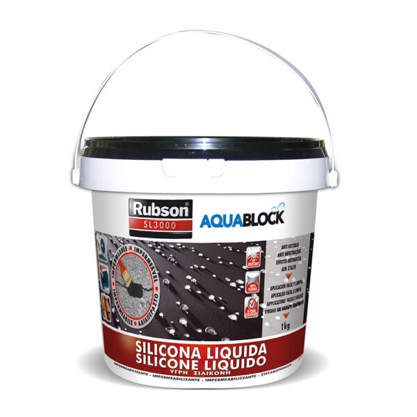 Impermeabilizante silicona líquida HENKEL Rubson AQUABLOCK 1 KG.NEGRA
