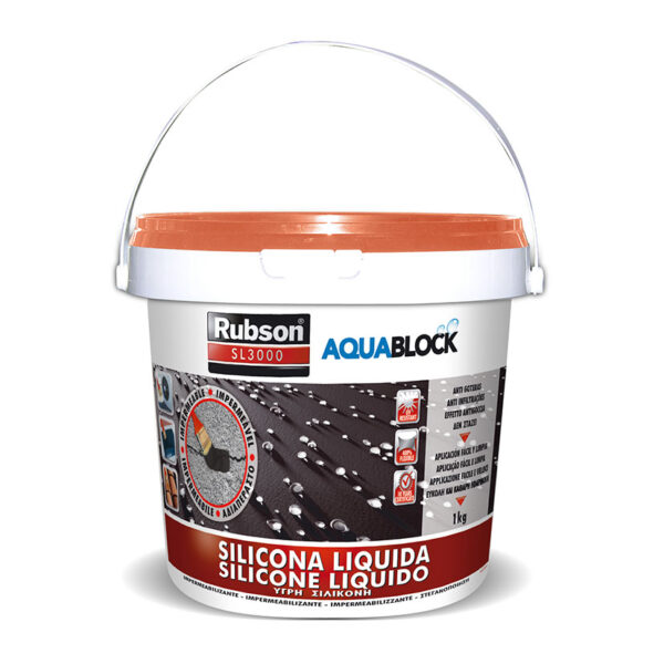 Impermeabilizante silicona líquida HENKEL Rubson AQUABLOCK 1 KG.TEJA