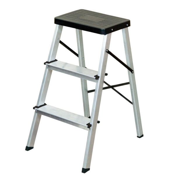 Taburete escalera aluminio 3 peldaños Habitex