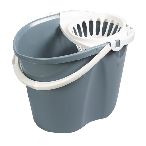 Cubo 15l. c/escurridor gris azul