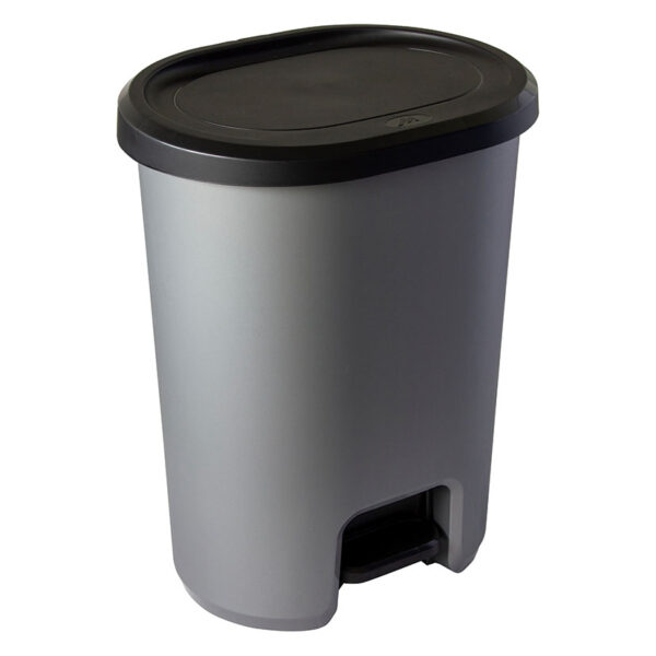Cubo de basura con pedal. 27 litros. Material reciclado. Gris metal. H