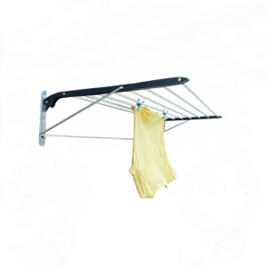 Tendedero de pared plegable. Aluminio/resina. 80x50x26cm.