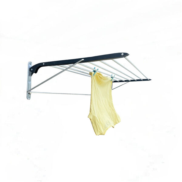 Tendedero de pared plegable. Aluminio/resina. 80x50x26cm.
