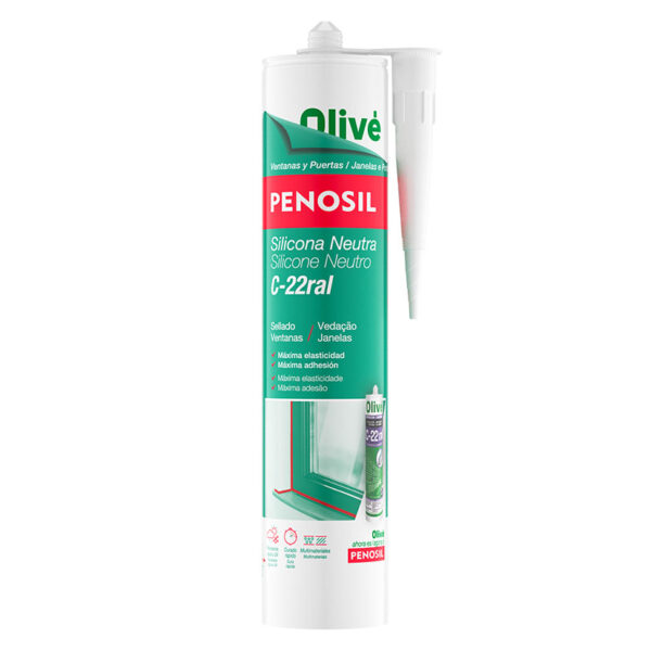 Silicona neutra sellado de ventanas C-22 blanco es-pt 300ml penosil