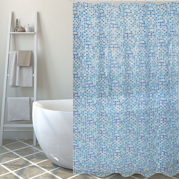 Cortina baño PVC 180x200 cm. Concept Azul