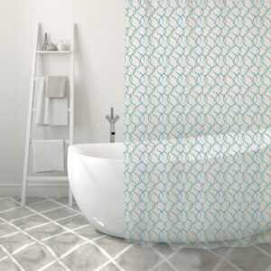 Cortina baño PVC 180x200 cm. Algae Blue