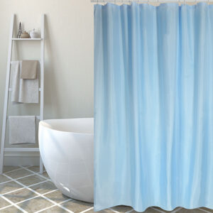 Cortina baño poliéster 180x200 cm. Azul