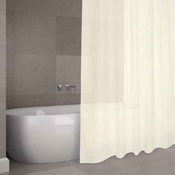Cortina baño poliéster 180x200 cm. beige