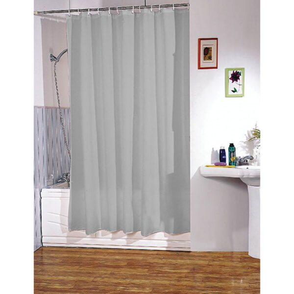 Cortina baño poliéster 180x200 cm. gris