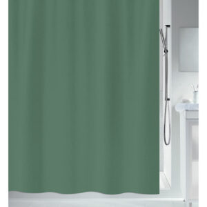 Cortina baño poliéster 180x200 cm. verde oscuro