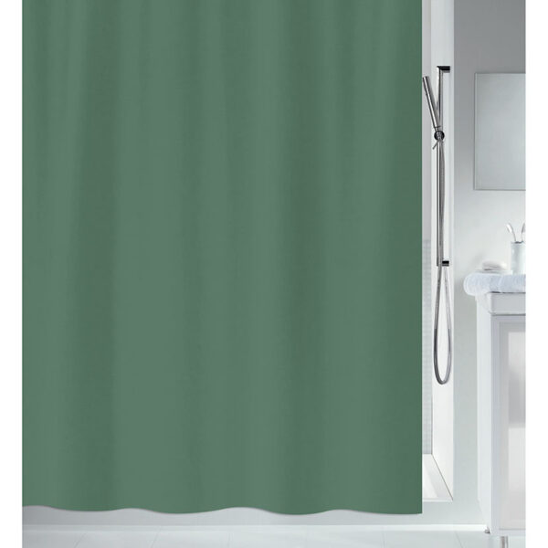 Cortina baño poliéster 180x200 cm. verde oscuro