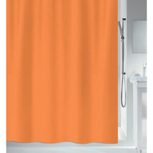 Cortina baño poliéster 180x200 cm. naranja