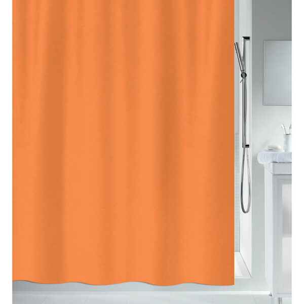 Cortina baño poliéster 180x200 cm. naranja