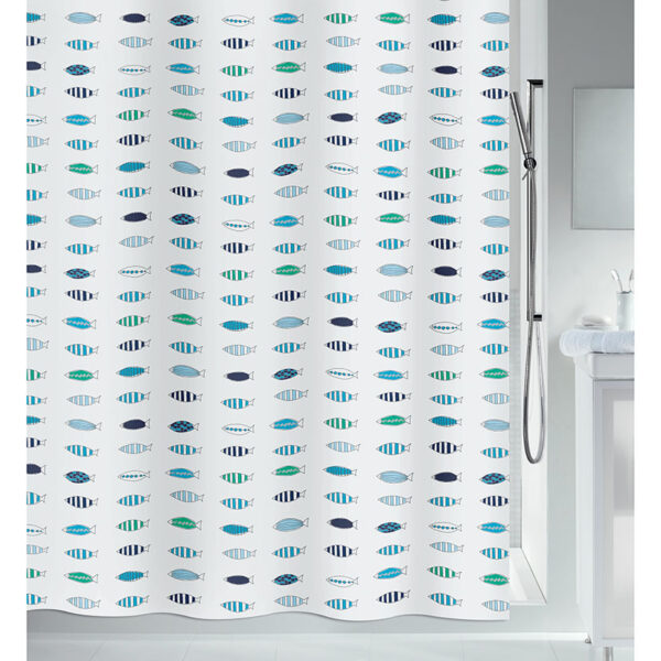 Cortina baño poliéster 180x200 cm. Santorini