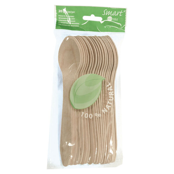 20 cucharas madera.
