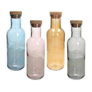 Botella vidrio 1 litro Pop tapón corcho. Colores surtidos