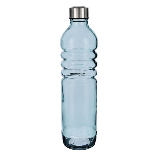 Botella vidrio 1,25 lts Relieve Habitat azul