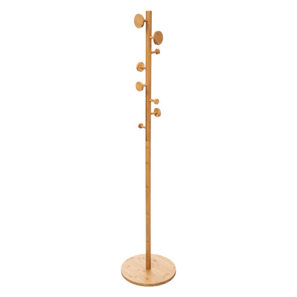 Perchero 8 pomos bambú 38xh.175 cm.
