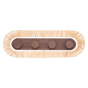 Percha pared decor. Rattan/mdf 4 pomos