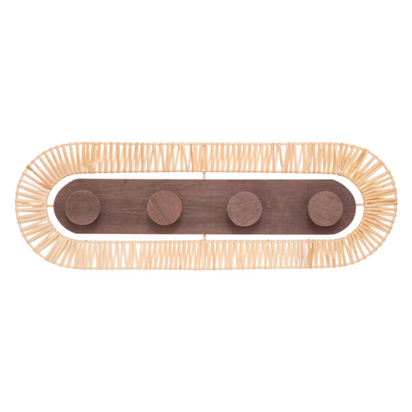 Percha pared decor. Rattan/mdf 4 pomos
