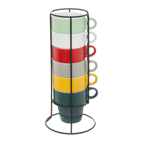 Mug colores 6 unidades, soporte sobremesa