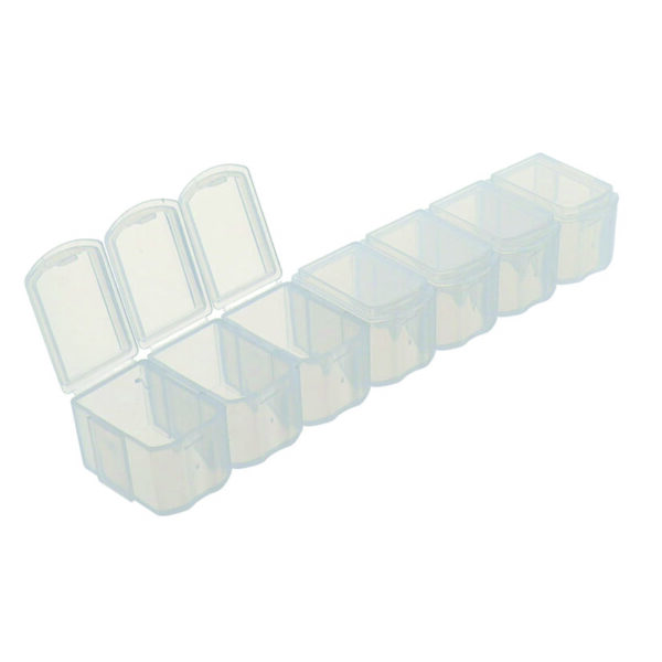 Caja de pastillas. Desmontable. 7 días. Blanco.