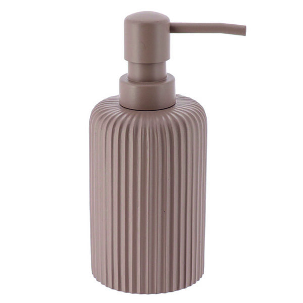 Jabonera estriada poliresina. 230 ml. Capucino.