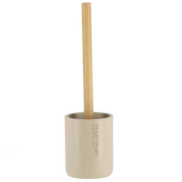 Escobillero. Poliresina/bambú. Beige.