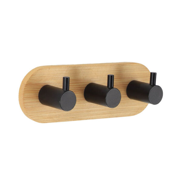 Serie bambú / negro. Percha triple