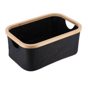 Cesta plegable bambú / negro 38x26x16 cm.