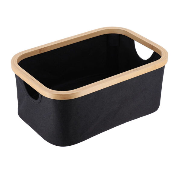 Cesta plegable bambú / negro 38x26x16 cm.