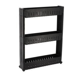 Mueble propileno 3 niveles con ruedas negro