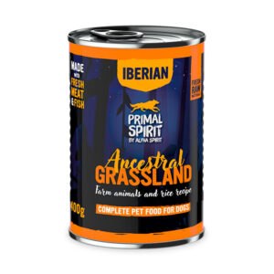 Comida humeda para perros ALPHA SPIRIT Ancestral Grassland 400gr. Cerdo 60%.