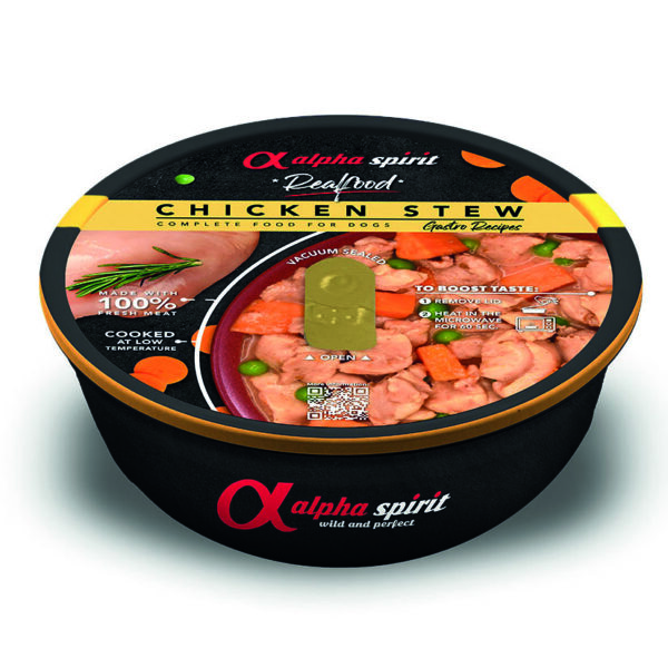 Comida real perros ALPHA SPIRIT As a real food estofado pollo 280gr. Pollo 97%.