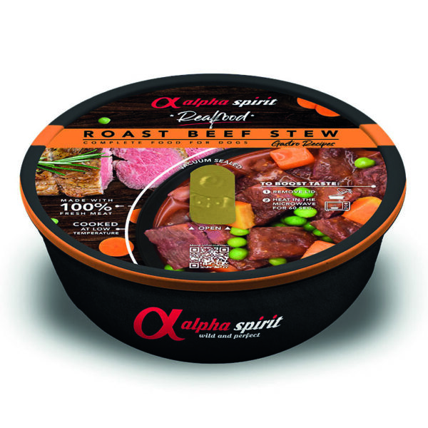 Comida real perros ALPHA SPIRIT As a real food estofado ternera 280gr. Ternera 97%.