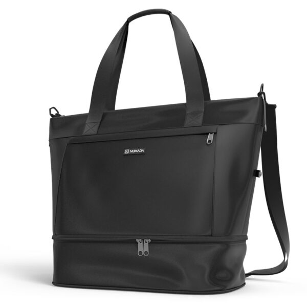 Bolsa avión Numada expandible 25-35 litros. Bolsillo interno y zapatero extra. Negra
