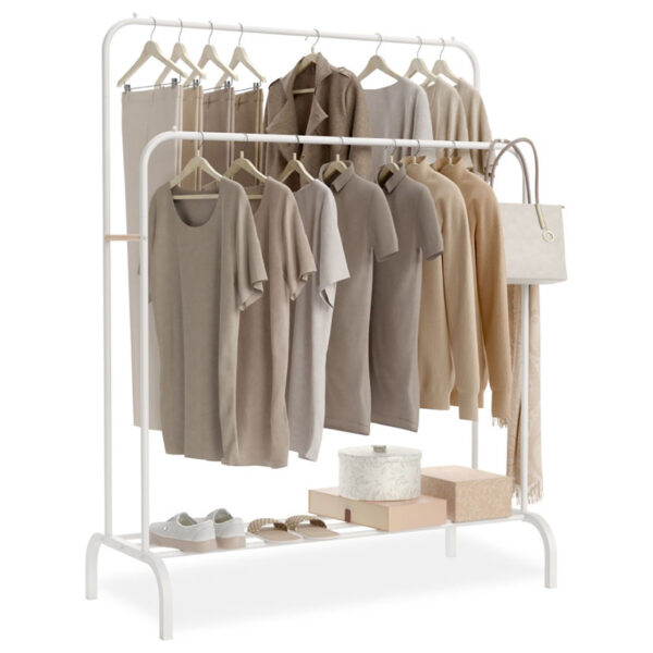Perchero Newlux Hangy Duo 30 color blanco. 115x50x150 cm.